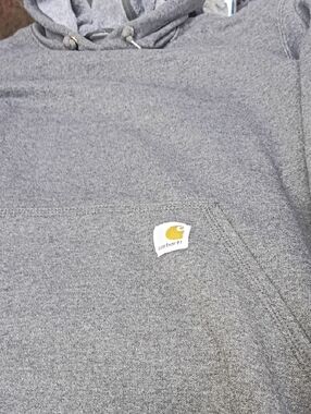 Carhartt Heather Gray Pullover Hoodie with Logo Patch